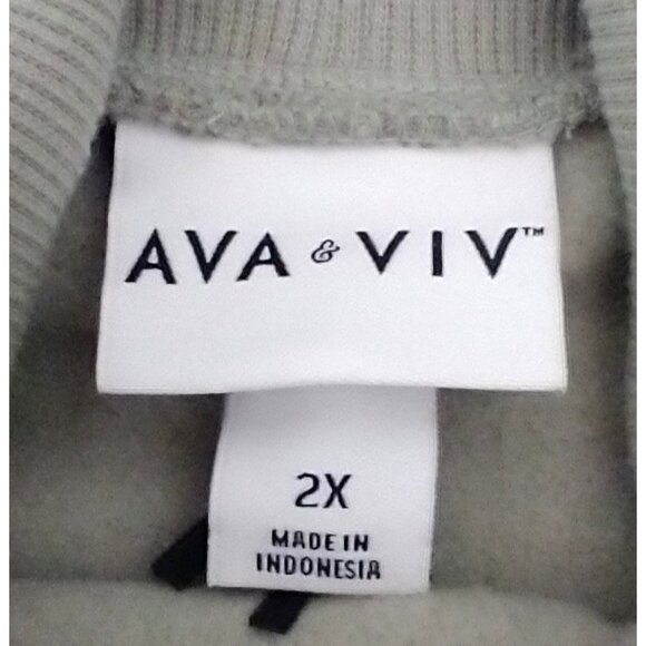 Ava & Viv Women's Tunic Sweatshirt Balloon Sleeves Cowl Neck Pale Green - 2X NWT - Picture 7 of 9